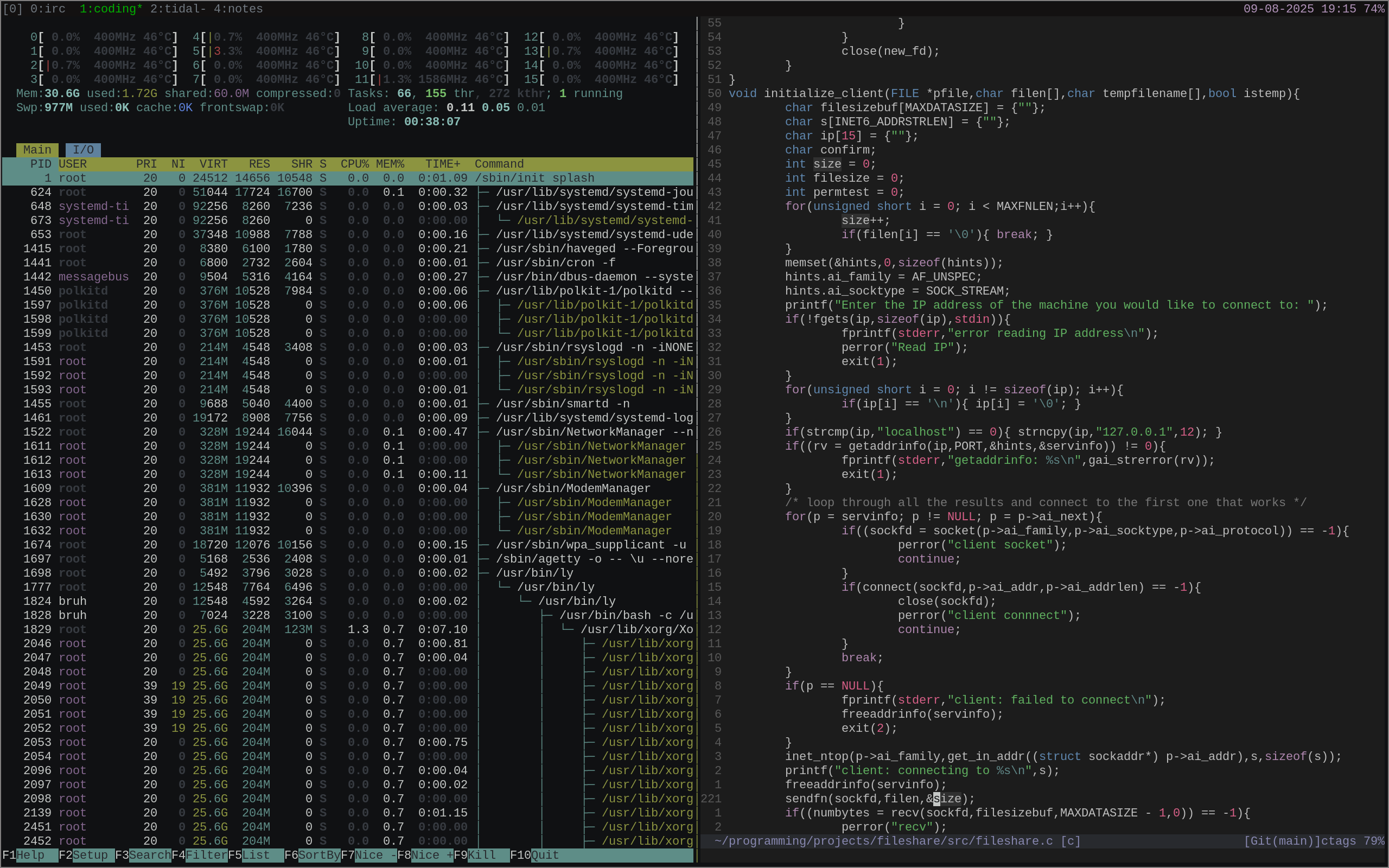 large vim (using 1.7gb)