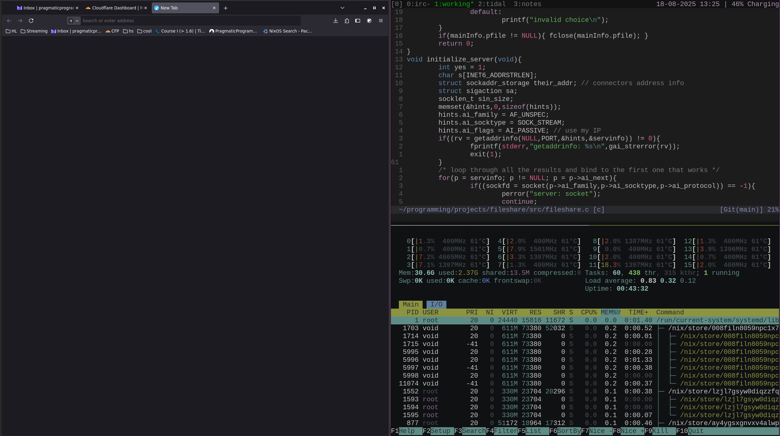 lage vim file with librewolf open (using 2.37gb)