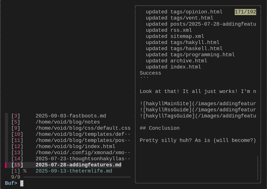 fzf.vim showing open buffers