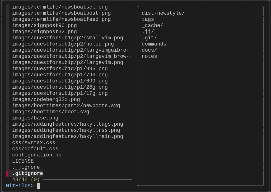 fzf.vim showing files in git repo